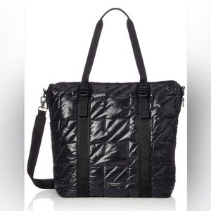 Timbuk2 Unisex mid-sized elevated Tote Shiny Parcel Tote Bag Jet Black Quilted